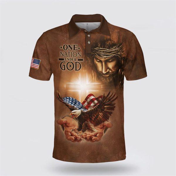 Jesus American One Nation Under God Polo Shirt – Gifts For Christian Families
