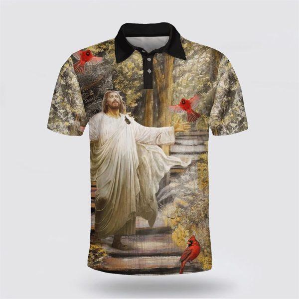 Jesus And Cardinal Polo Shirt – Gifts For Christian Families