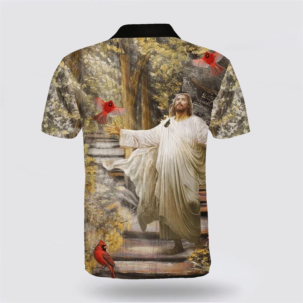Jesus And Cardinal Polo Shirt – Gifts For Christian Families