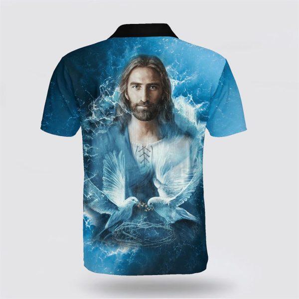 Jesus And Dove Polo Shirt – Gifts For Christian Families