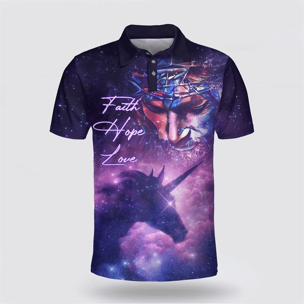 Jesus And Horse Faith Hope Love Polo Shirt – Gifts For Christian Families