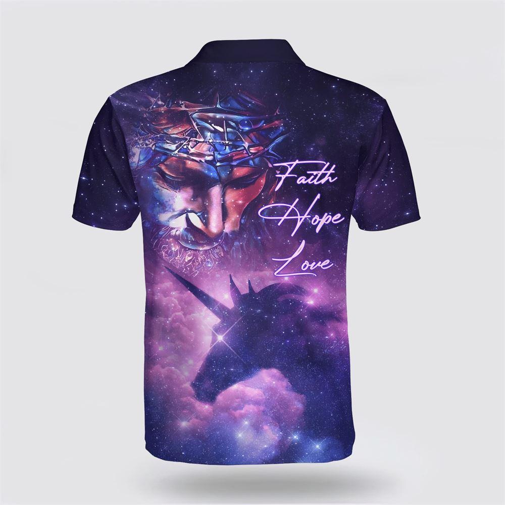 Jesus And Horse Faith Hope Love Polo Shirt – Gifts For Christian Families