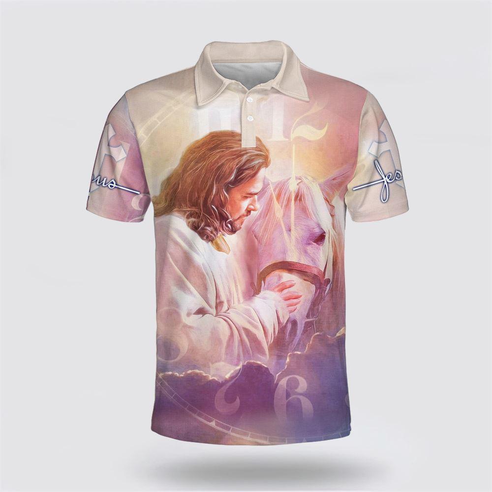 Jesus And Horse Polo Shirt – Gifts For Christian Families