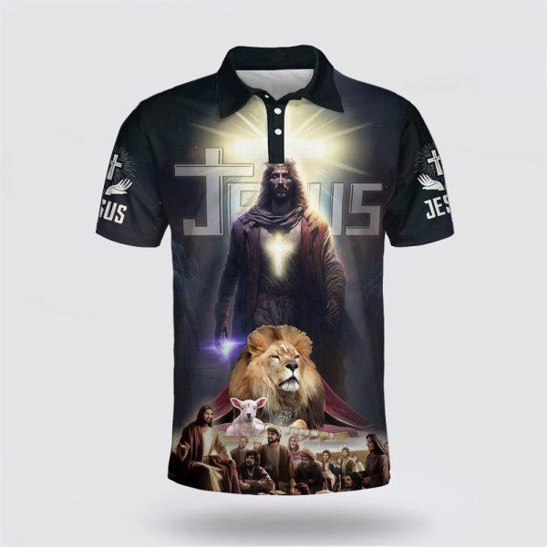 Jesus And Lamb Lion Polo Shirt – Gifts For Christian Families