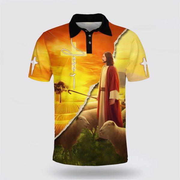 Jesus And Lamb Polo Shirt – Gifts For Christian Families