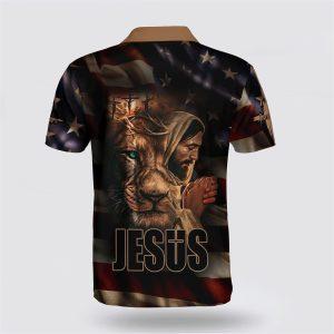 Jesus And Lion American Polo Shirt Gifts For Christian Families 2 mpudy5.jpg