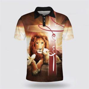 Jesus And Lion Lamb Polo Shirt –…