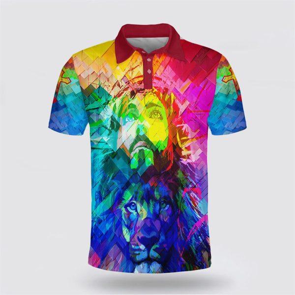 Jesus And Lion Polo Shirt – Gifts For Christian Families