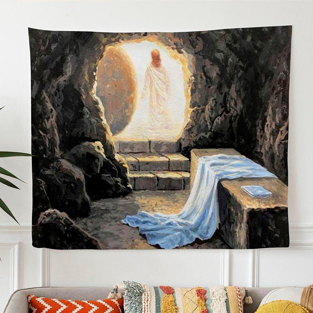 Jesus At The Tomb Tapestry Art – Tapestries Gifts For Christian Families Jesus At The Tomb Tapestry Art – Tapestries Gifts For Christian Families