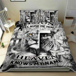 Jesus Because Of You Heaven Knows My Name Bedding Set Christian Gift For Believers 3 x0tlhq.jpg