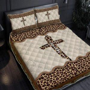 Jesus Bed Set Faith Jesus Leopard Quilt Bedding Set Christian Gift For Believers 3 tlnb1l.jpg