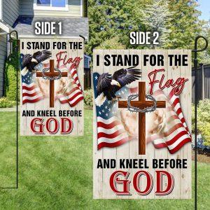 Jesus Christ American Flag I Stand For The Flag and Kneel Before God Flag 4