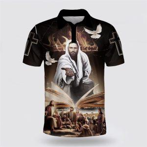 Jesus Christ And Dove Polo Shirt Gifts For Christian Families 1 tnsuwx.jpg