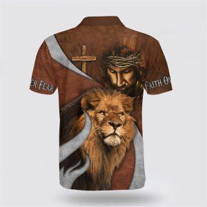 Jesus Christ And Lion Polo Shirt Gifts For Christian Families 2 uxmfev.jpg
