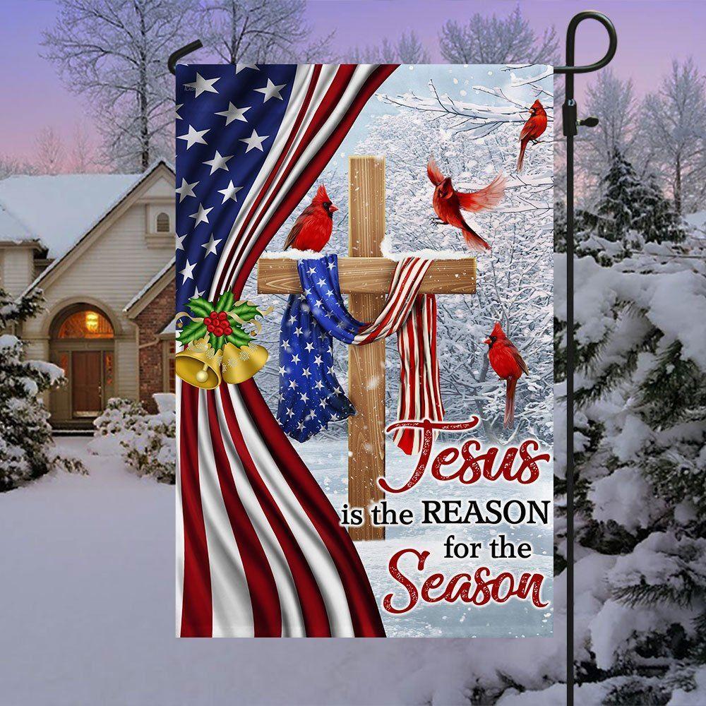 Jesus Christ Cross Flag  Jesus Is The Reason for Season Christmas Flag – Christian Flag Outdoor Decoration