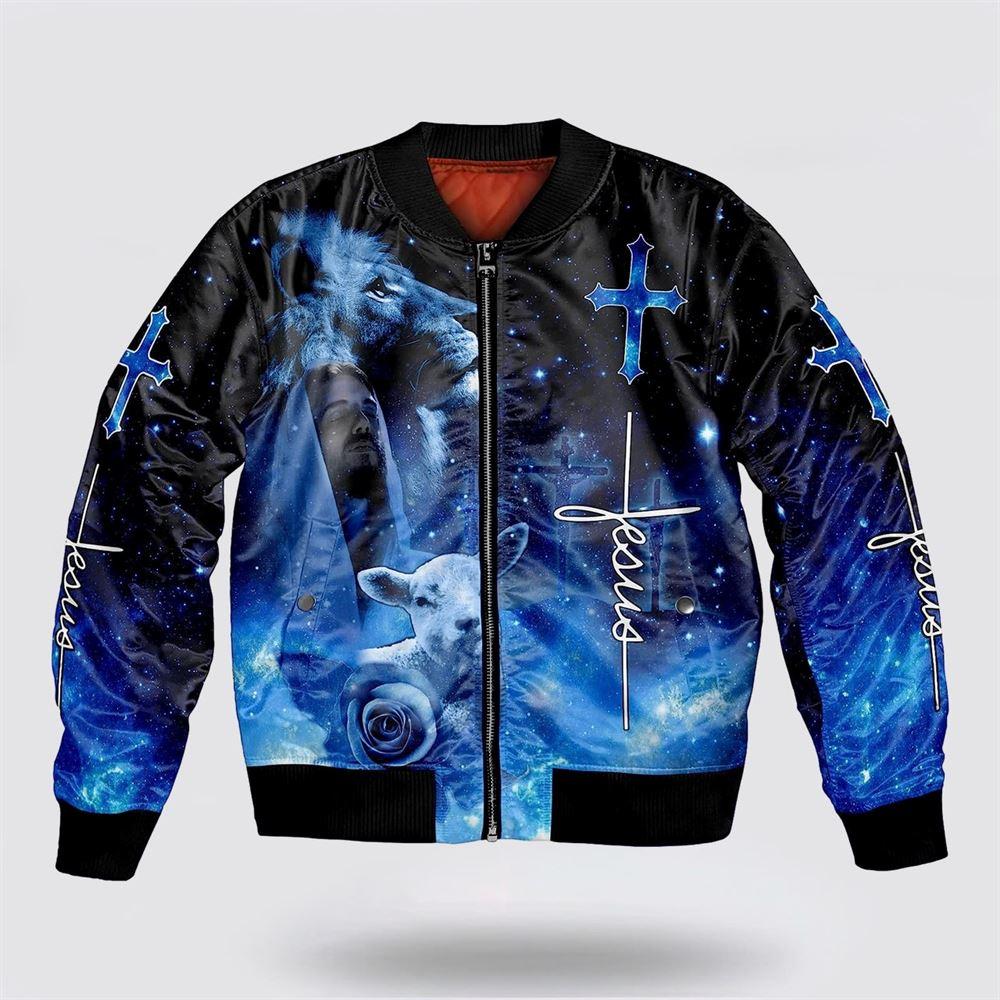 Jesus Christ Lion And Lamb Bomber Jacket – Gifts For Jesus Lovers