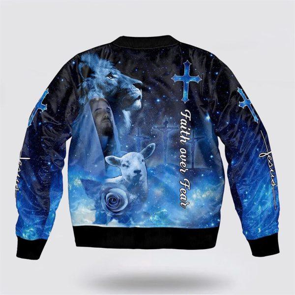 Jesus Christ Lion And Lamb Bomber Jacket – Gifts For Jesus Lovers