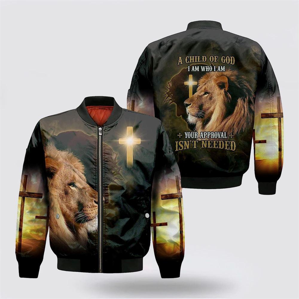 Jesus Christ Lion Cross A Child Of God Bomber Jacket – Gifts For Jesus Lovers