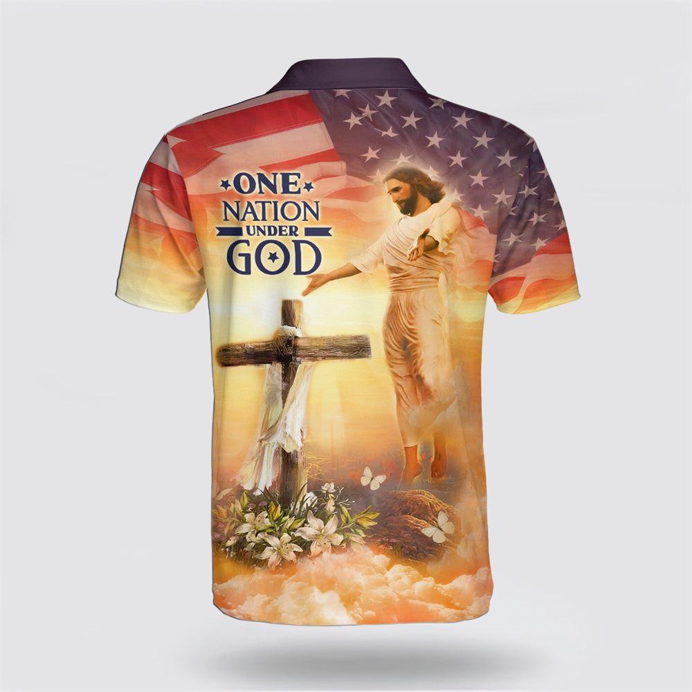 Jesus Christ One Nation Under God Cross Polo Shirt – Gifts For Jesus Lovers