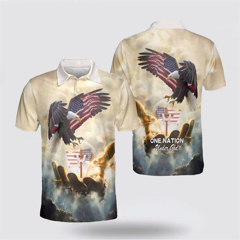 Jesus Christ One Nation Under God Polo Shirts – Gifts For Jesus Lovers