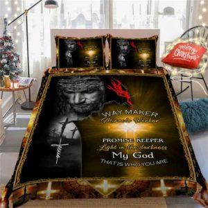Jesus Christ Way Maker Miracle Worker Promise Keeper Quilt Bedding Set Christian Gift For Believers 2 w9eax5.jpg