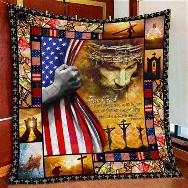 Jesus Christian American Christian Quilt Blanket – Christian Gift For Believers
