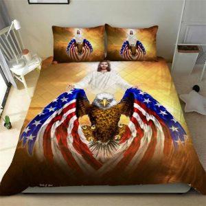 Jesus Christian American Eagle Quilt Bedding Set Christian Gift For Believers 1 hefy6z.jpg