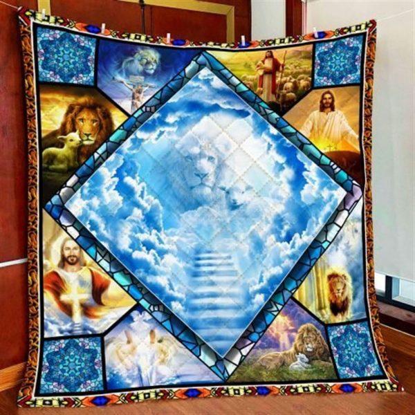 Jesus Christian Lion Christian Quilt Blanket – Christian Gift For Believers