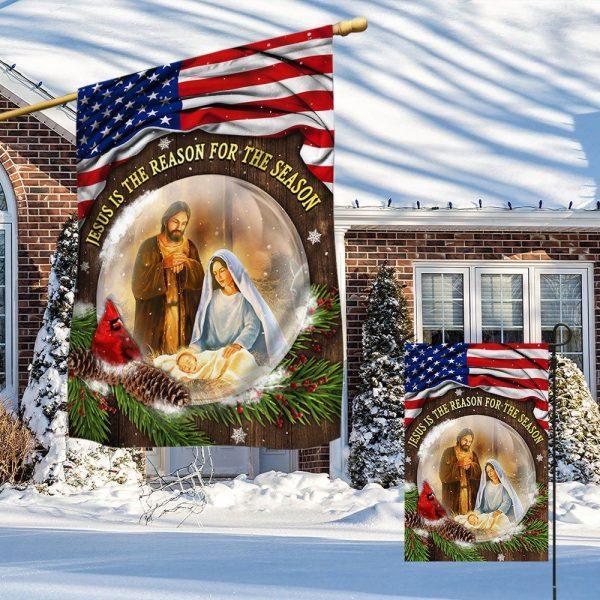 Jesus Christmas Flag Jesus Is The Reason For The Season Flag – Christmas Flag Outdoor Decoration