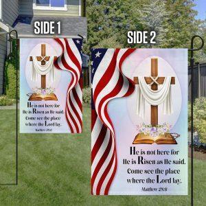 Jesus Cross Easter Day American Flag He Is Not Here He Is Risen 4