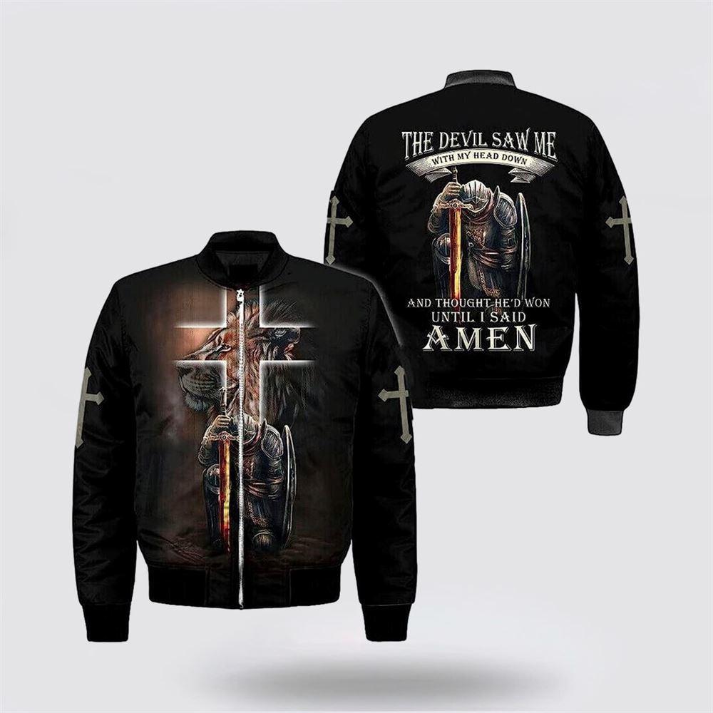 Jesus Cross Lion Of Judah Knight Templar Bomber Jacket – Gifts For Jesus Lovers