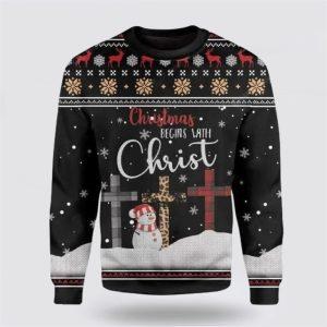 Jesus Cross Unisex 3D Ugly Christmas Sweater…