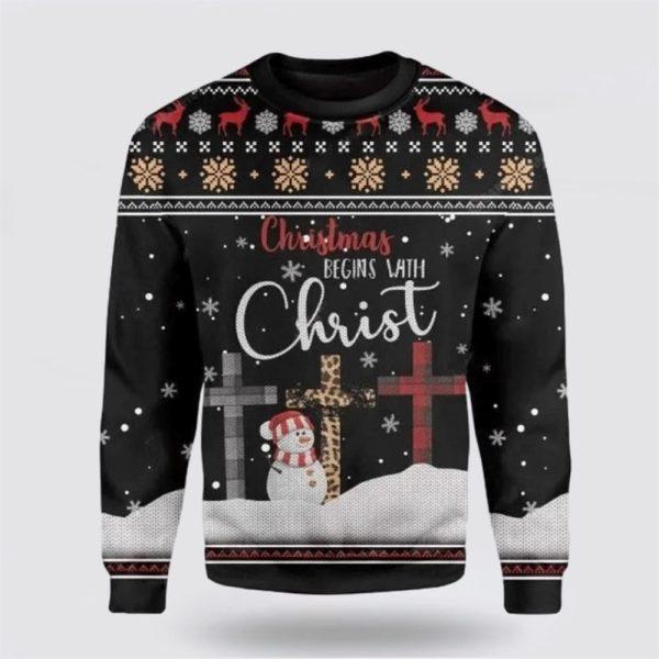 Jesus Cross Unisex 3D Ugly Christmas Sweater – Gift For God Lover