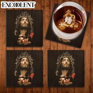 Jesus' Crucified Hands Stone Coasters Coasters Gifts For Christian 1 Tee