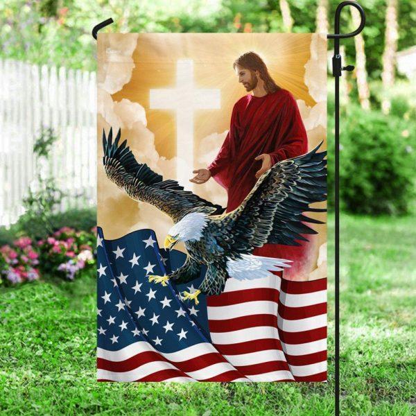 Jesus Flag American Eagle God Jesus Flag – Christian Flag Outdoor Decoration