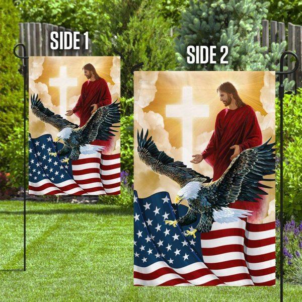 Jesus Flag American Eagle God Jesus Flag – Christian Flag Outdoor Decoration