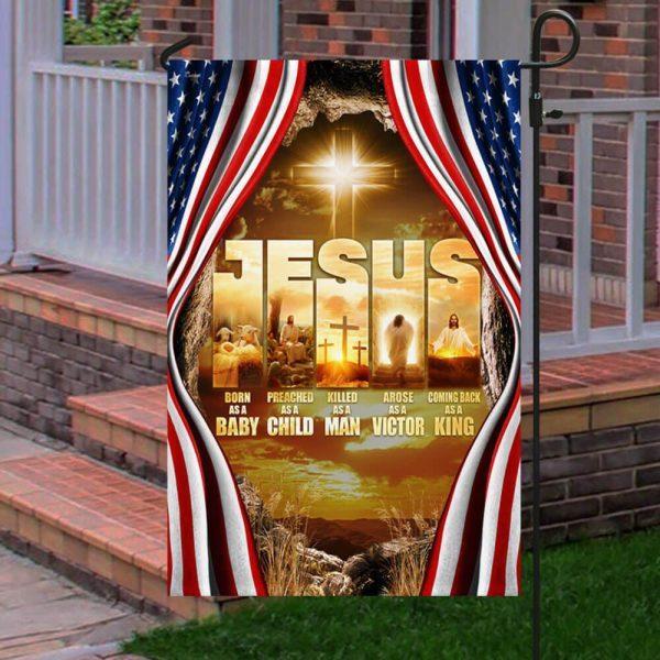 Jesus Flag Coming Back As A King – Christian Flag Outdoor Decoration