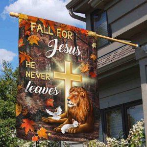 Jesus Flag Fall For Jesus He Never Leaves God &Amp Lion 1