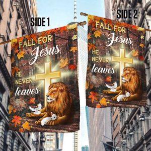 Jesus Flag Fall For Jesus He Never Leaves God &Amp Lion 2