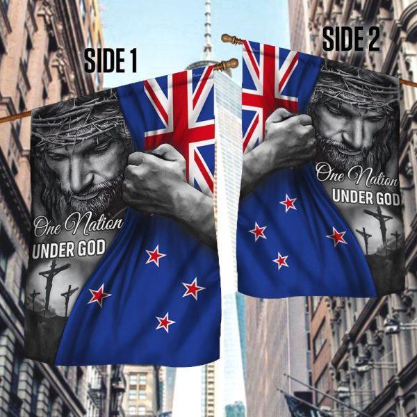 Jesus Flag Jesus One Nation Under God New Zealand Flag – Christian Flag Outdoor Decoration