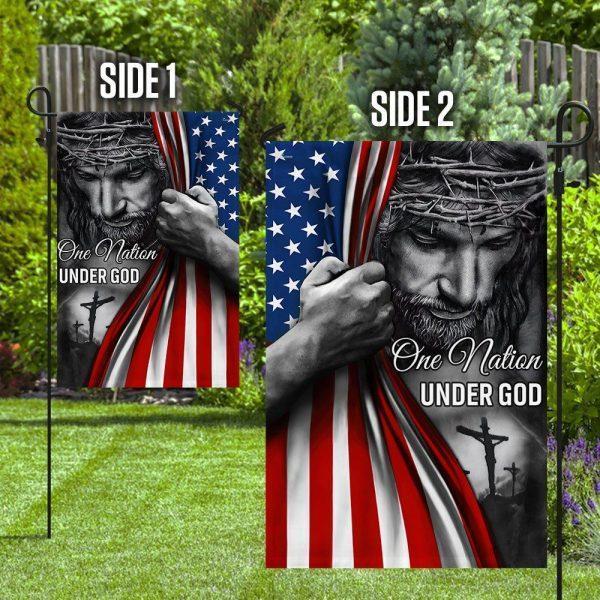 Jesus Flag One Nation Under God American Patriot Flag – Christian Flag Outdoor Decoration