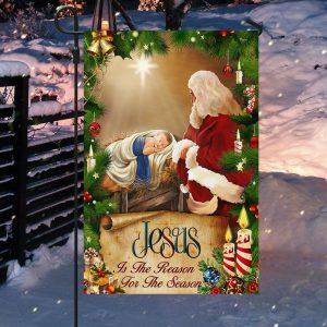 Jesus Flag Santa Claus Jesus Is The Reason For Christmas Season Flag 3