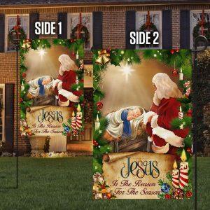 Jesus Flag Santa Claus Jesus Is The Reason For Christmas Season Flag 4