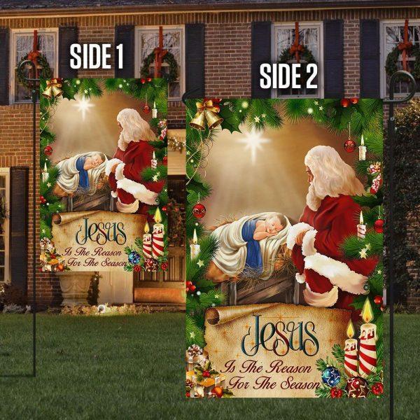 Jesus Flag Santa Claus Jesus Is The Reason For Christmas Season Flag – Christian Flag Outdoor Decoration