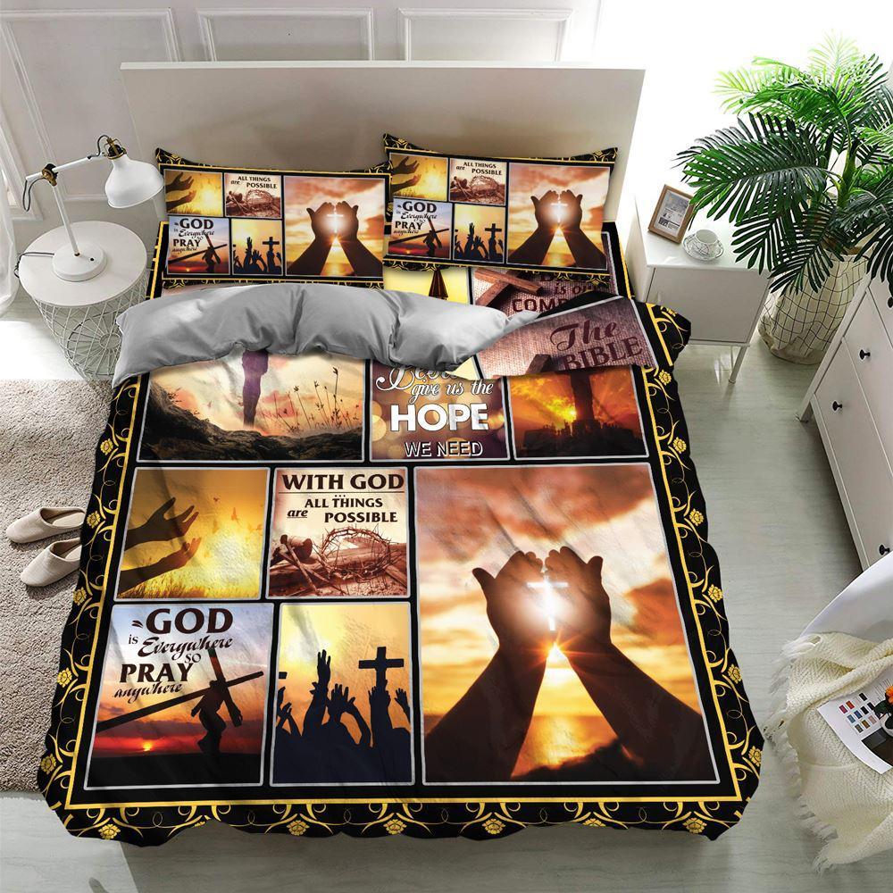Jesus Give Us the Hope We Need Quilt Bedding Set – Christian Gift For Believers Jesus Give Us the Hope We Need Quilt Bedding Set – Christian Gift For Believers