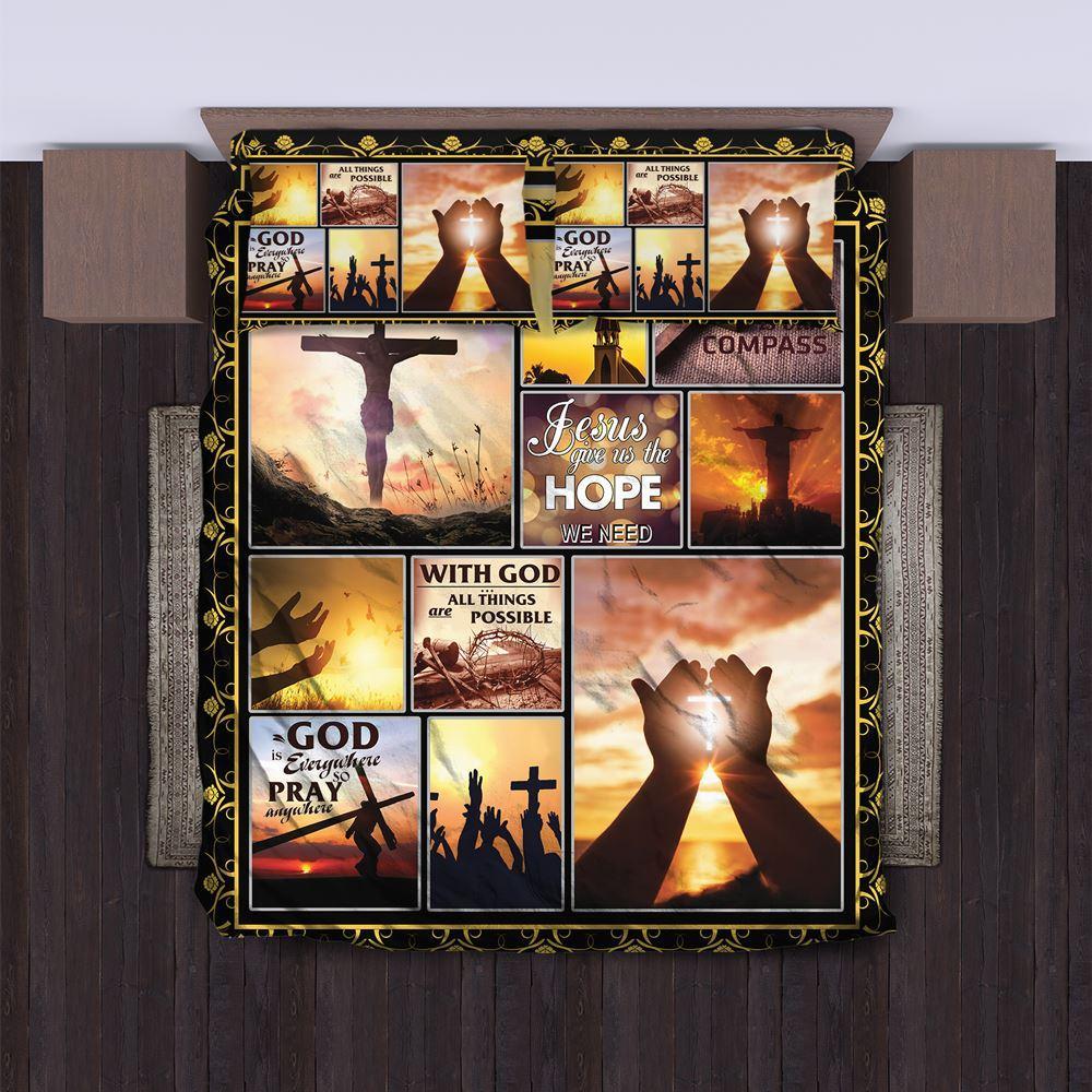 Jesus Give Us the Hope We Need Quilt Bedding Set – Christian Gift For Believers Jesus Give Us the Hope We Need Quilt Bedding Set – Christian Gift For Believers