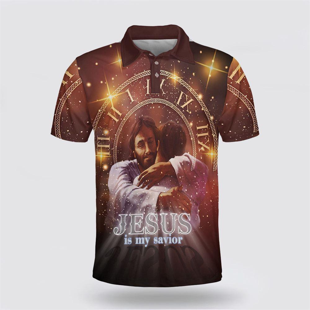Jesus Holding Man Is My Savior Polo Shirt – Gifts For Jesus Lovers