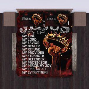 Jesus Is My God Quilt Bedding Set Christian Gift For Believers 3 khktz4.jpg