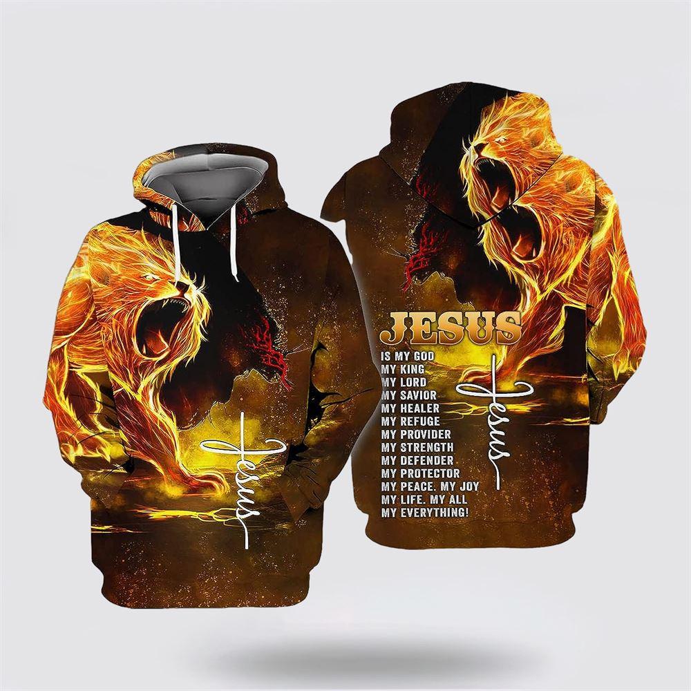 Jesus Is My King My God My Lord All Over Print Hoodie Shirt – Christian Gift For Believers Jesus Is My King My God My Lord All Over Print Hoodie Shirt – Christian Gift For Believers