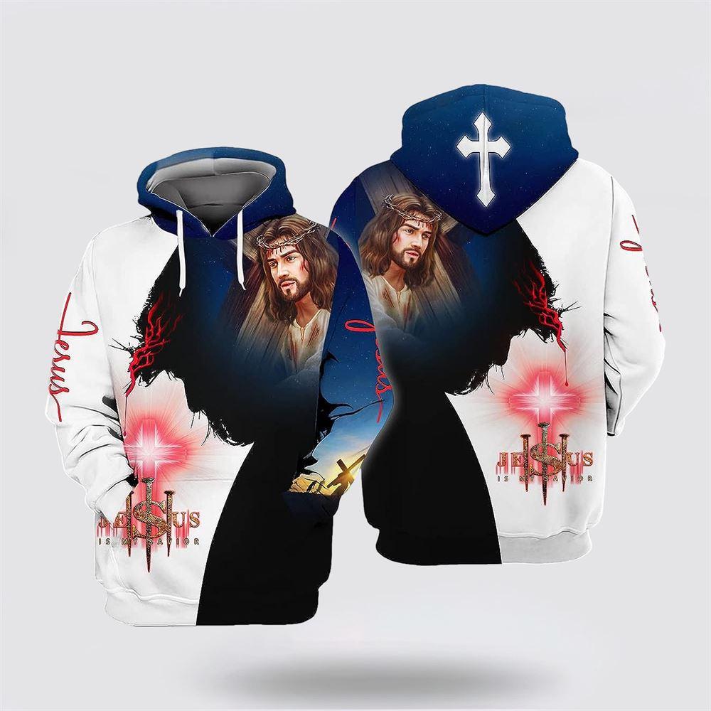 Jesus Is My Savior All Over Print Hoodie Shirt – Christian Gift For Believers Jesus Is My Savior All Over Print Hoodie Shirt – Christian Gift For Believers